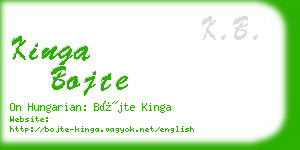 kinga bojte business card